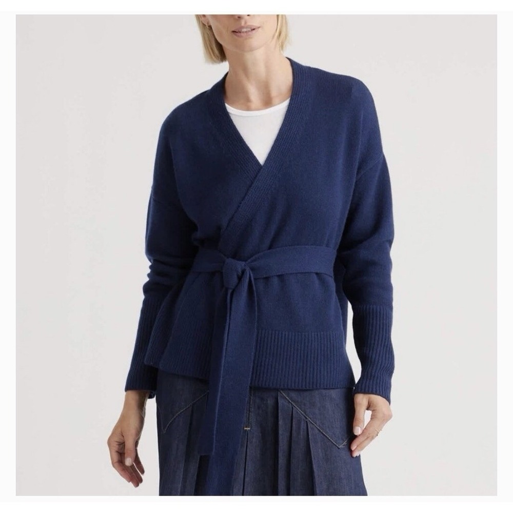 Quince Mongolian Cashmere Wrap Sweater XS Minimalist Classic Capsule Wardrobe‎